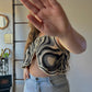 Cream and Black Vest/Top
